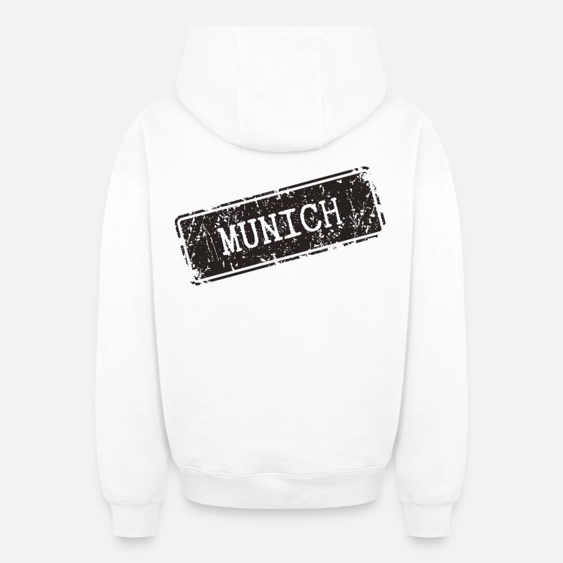 Munich - Sweat à capuche unisexe zippé oversize épais SPREAD - blanc