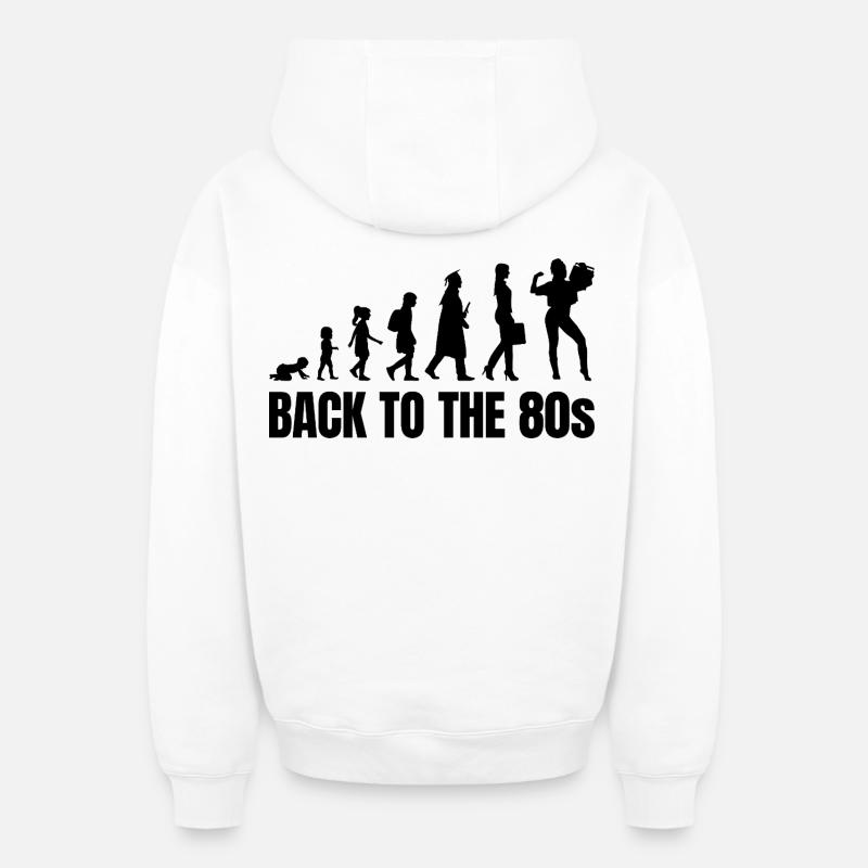 80s Evolution - Oversized Heavyweight Unisex Zip Hoodie - white