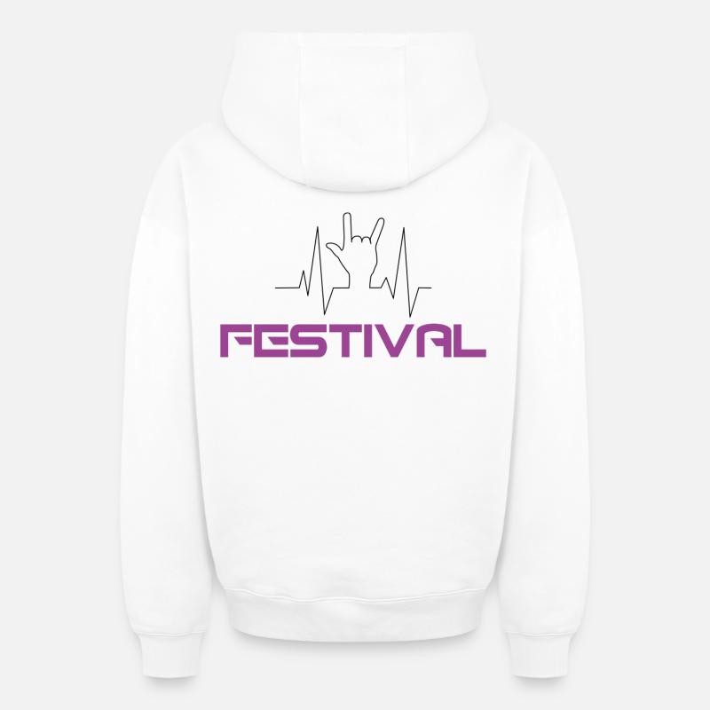 Fête - Sweat à capuche unisexe zippé oversize épais SPREAD - blanc