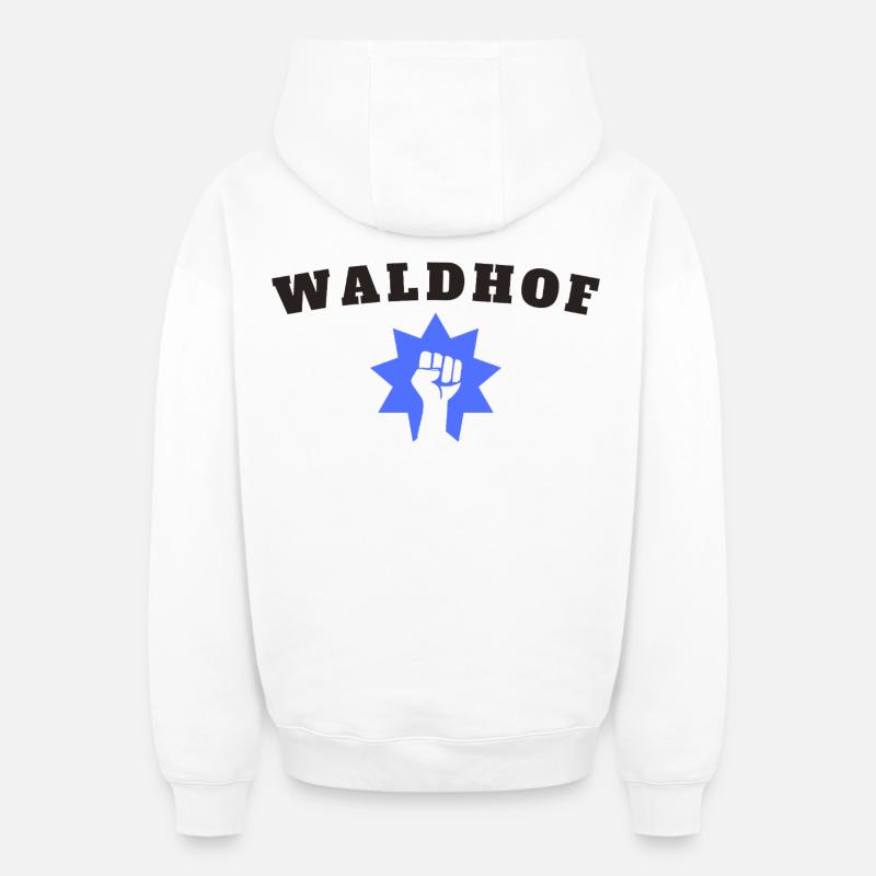 Waldhof - Sweat à capuche unisexe zippé oversize épais SPREAD - blanc