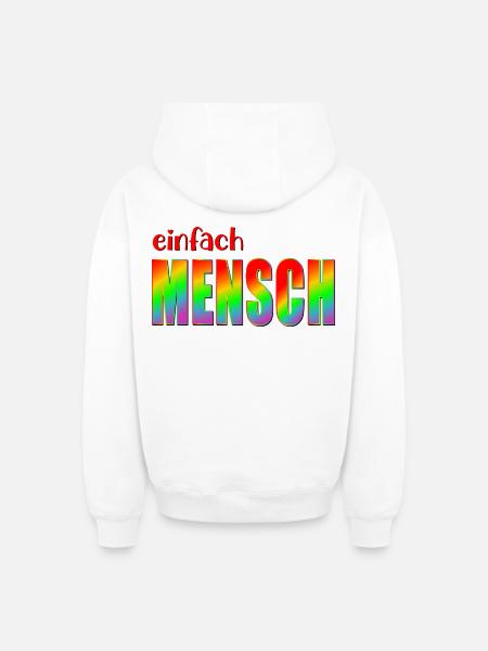 MENSCH INKLUSION VIELFALT - Oversized Heavyweight Unisex Zip Hoodie - Weiß