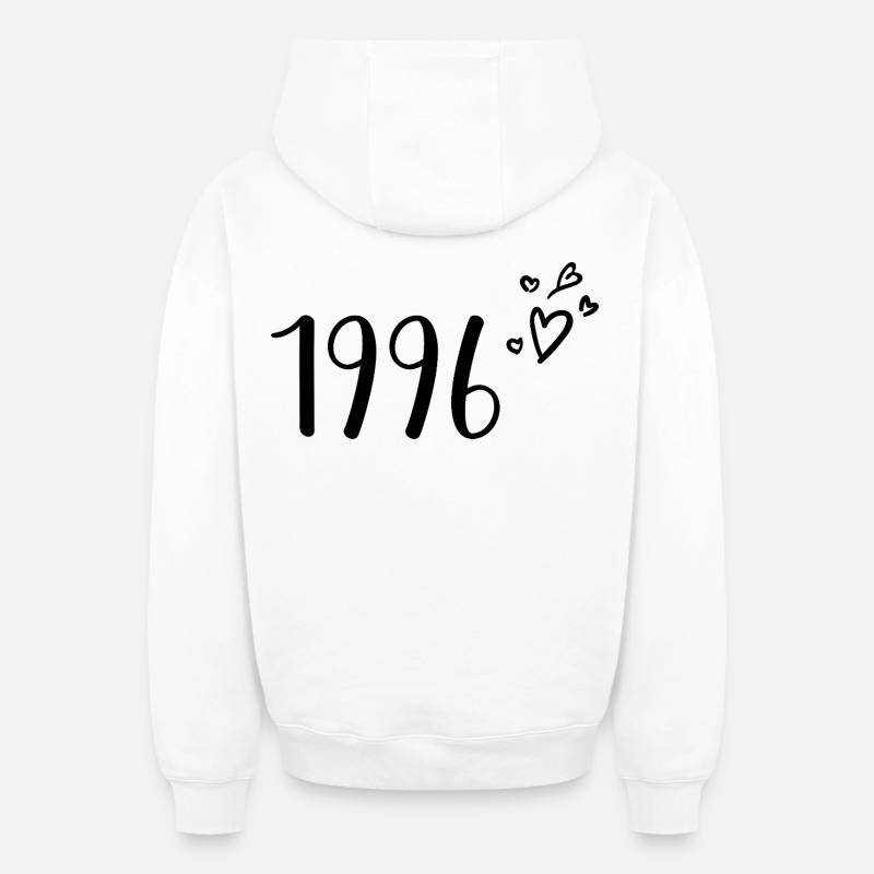 1996 - Sweat à capuche unisexe zippé oversize épais SPREAD - blanc