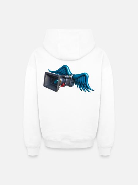ANGELIC CAM - sound & vision - Oversized Heavyweight Unisex Zip Hoodie - white
