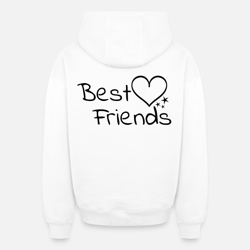 Meilleurs amis - Sweat à capuche unisexe zippé oversize épais SPREAD - blanc