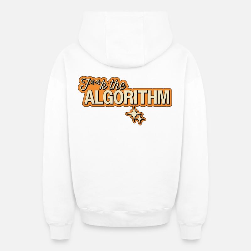Fk the Algorithm – Digital Rebellion - Oversized Heavyweight Unisex Zip Hoodie - white