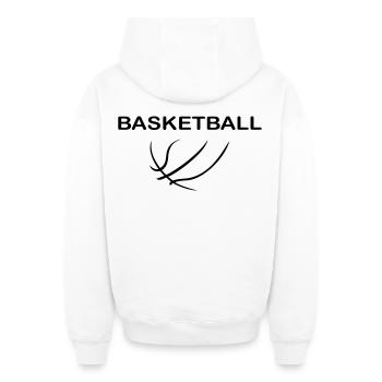 Basketball - Oversized Heavyweight Unisex Zip Hoodie - white - Back - AI Model Male 178 light (178cm)