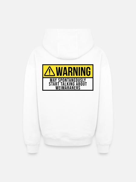 Start Talking About Weimaraner - Oversized Heavyweight Unisex Zip Hoodie - white