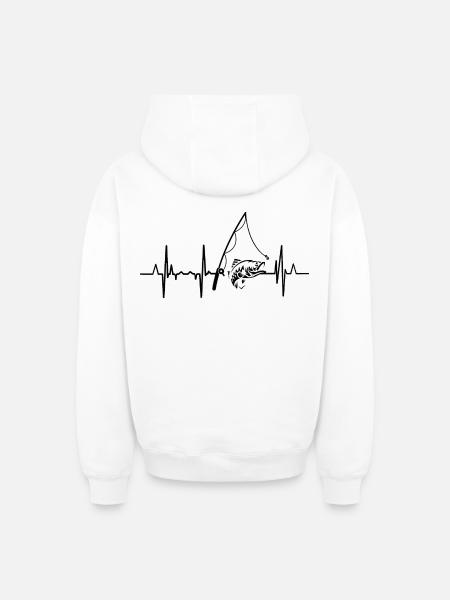 Fischerei Herzlinie - Oversized Heavyweight Unisex Zip Hoodie - Weiß