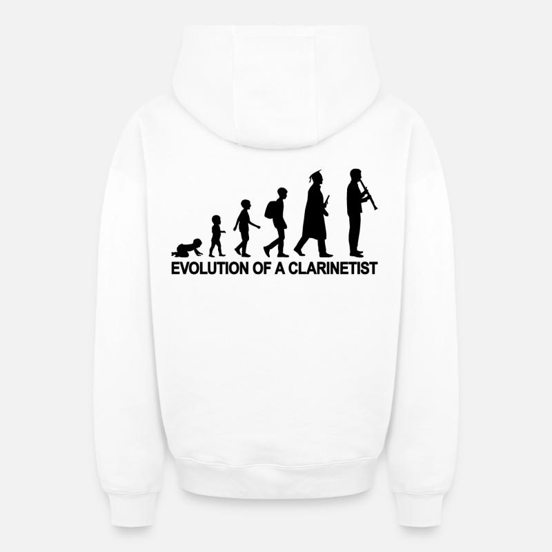 Evolution Of A Clarinetist - Oversized Heavyweight Unisex Zip Hoodie - Weiß