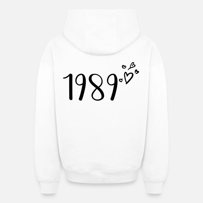 1989 - Sweat à capuche unisexe zippé oversize épais SPREAD - blanc