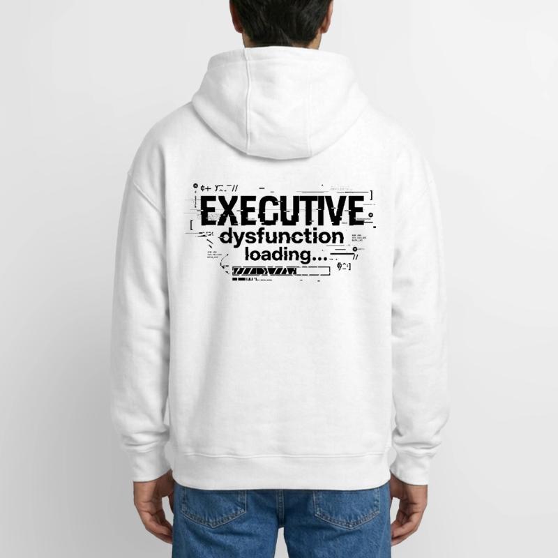 Executive Dysfunction Loading ADHD Humor Design Oversized Heavyweight Unisex Zip Hoodie