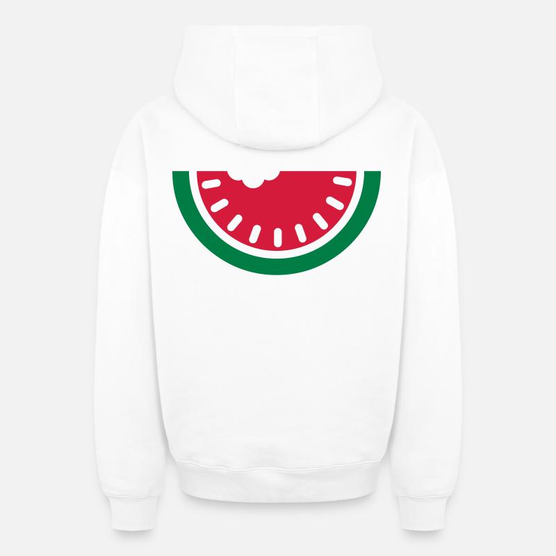 melon d'eau - Sweat à capuche unisexe zippé oversize épais SPREAD - blanc