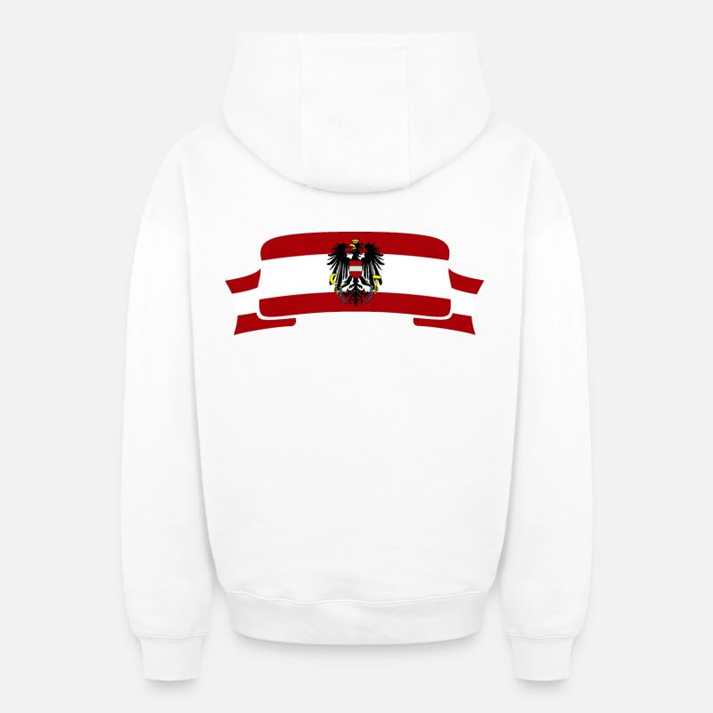 Autriche - Sweat à capuche unisexe zippé oversize épais SPREAD - blanc