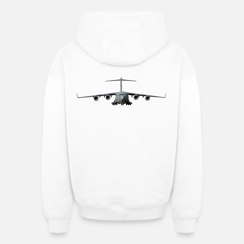 C-17 - Sweat à capuche unisexe zippé oversize épais SPREAD - blanc