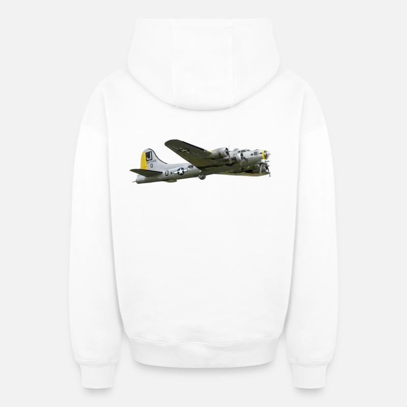 B-17 - Sweat à capuche unisexe zippé oversize épais SPREAD - blanc