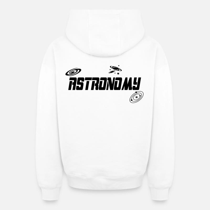 Astronomie - Sweat à capuche unisexe zippé oversize épais SPREAD - blanc
