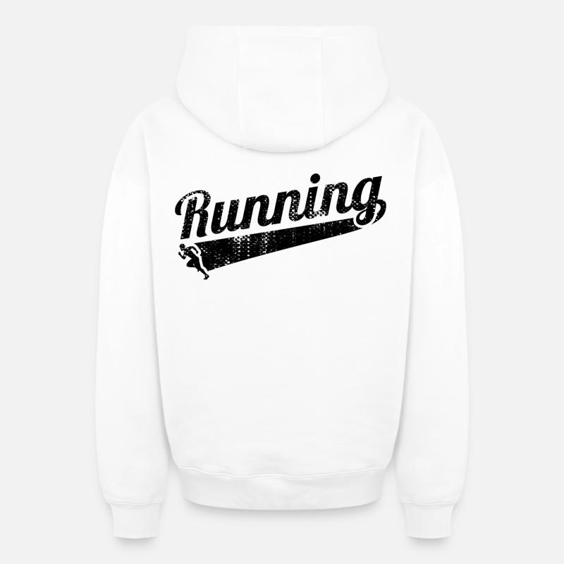 Courir - Sweat à capuche unisexe zippé oversize épais SPREAD - blanc