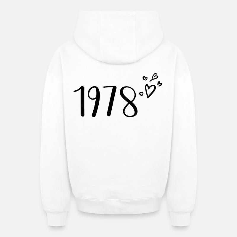 1978 - Sweat à capuche unisexe zippé oversize épais SPREAD - blanc
