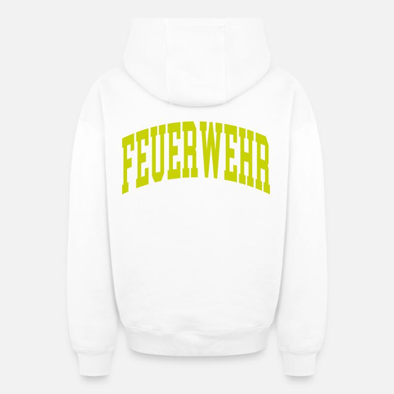 Pompiers - Sweat à capuche unisexe zippé oversize épais SPREAD - blanc