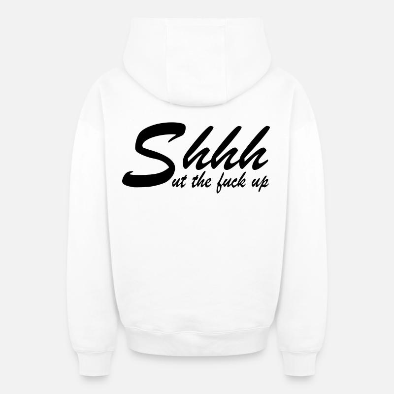 La ferme! - Sweat à capuche unisexe zippé oversize épais SPREAD - blanc