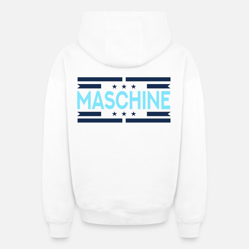 Machine - Sweat à capuche unisexe zippé oversize épais SPREAD - blanc