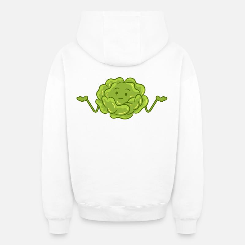 Salade amusante - Sweat à capuche unisexe zippé oversize épais SPREAD - blanc