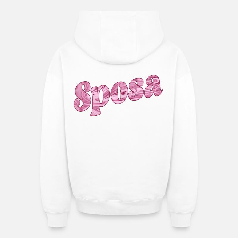 Mariée d’Italie - Sweat à capuche unisexe zippé oversize épais SPREAD - blanc