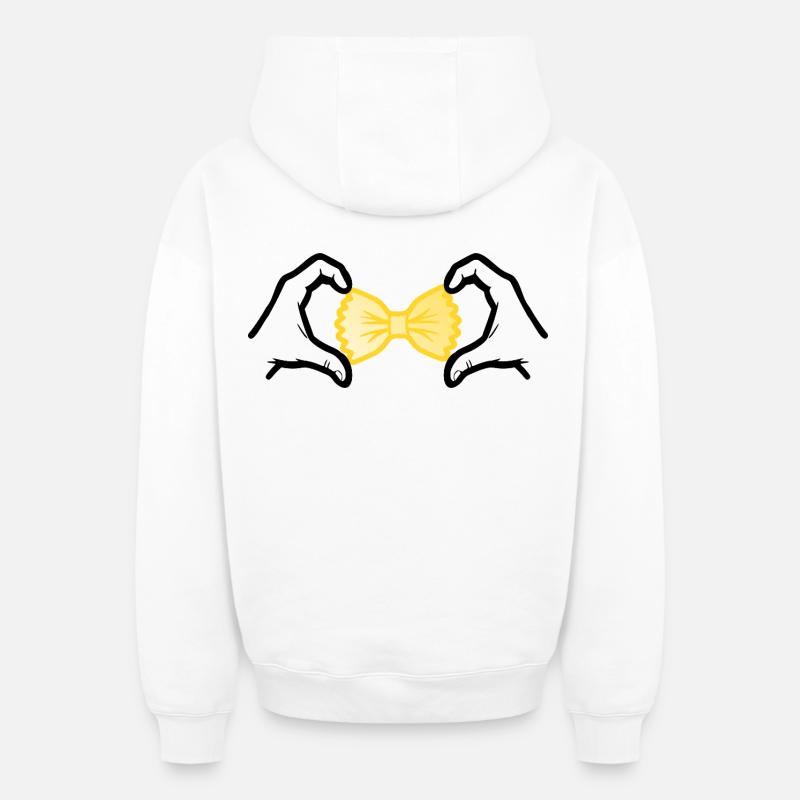 Pâtes d’amour - Sweat à capuche unisexe zippé oversize épais SPREAD - blanc