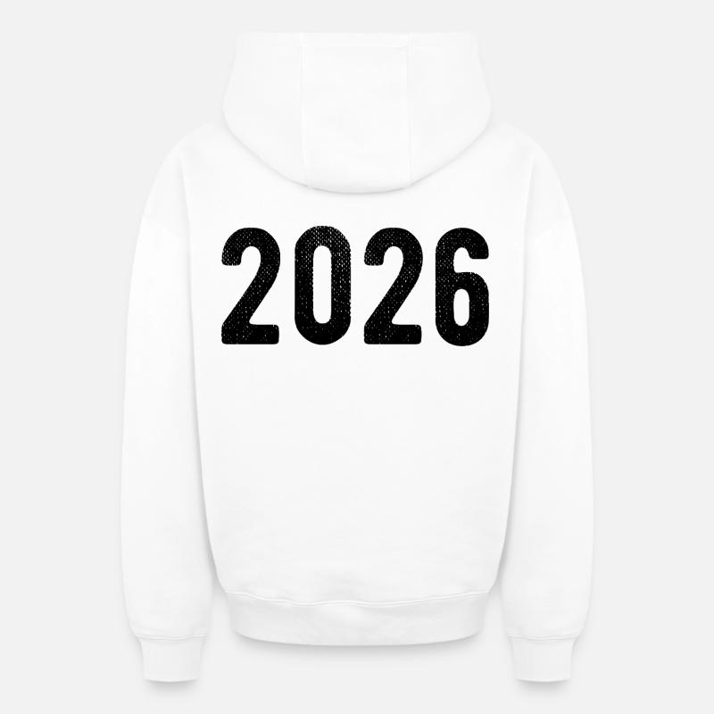 2026  - Sweat à capuche unisexe zippé oversize épais SPREAD - blanc