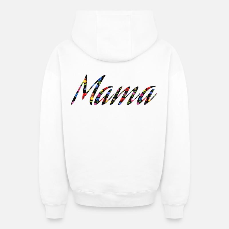 Motif des vagues florales - Sweat à capuche unisexe zippé oversize épais SPREAD - blanc