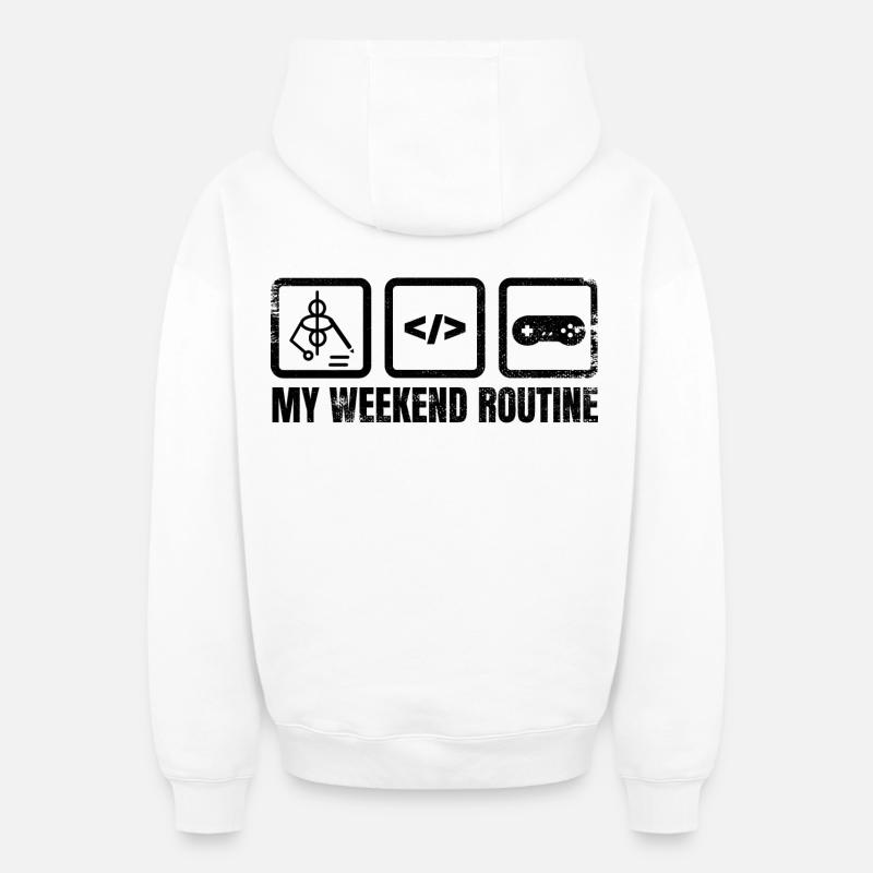 Game Designer Wochenendroutine - Oversized Heavyweight Unisex Zip Hoodie - Weiß