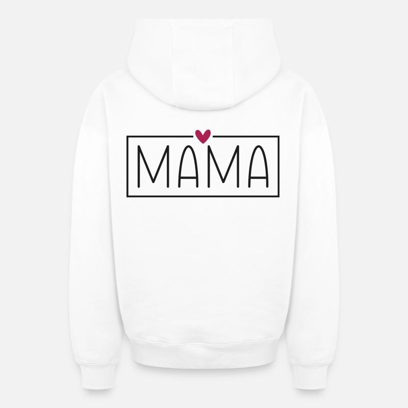 Maman - Sweat à capuche unisexe zippé oversize épais SPREAD - blanc