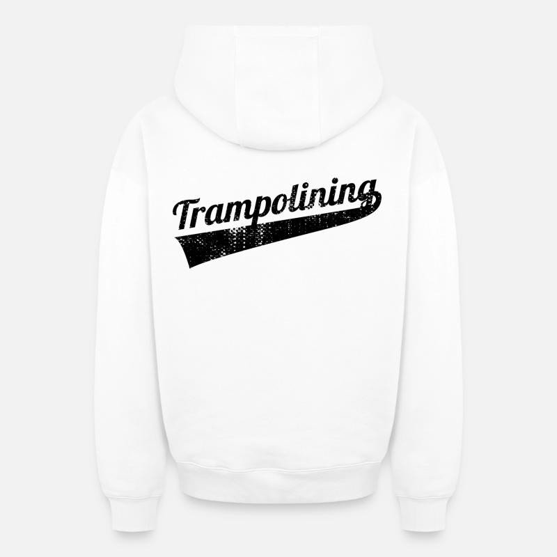 Saut de trampoline - Sweat à capuche unisexe zippé oversize épais SPREAD - blanc