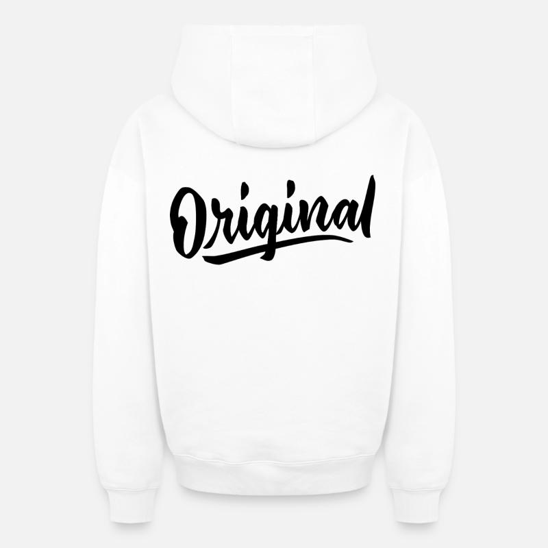 Langue source - Sweat à capuche unisexe zippé oversize épais SPREAD - blanc