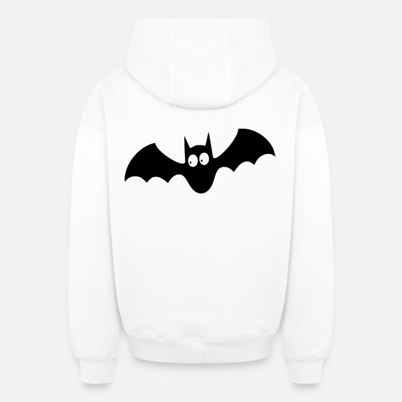 bat 001 - Sweat à capuche unisexe zippé oversize épais SPREAD - blanc