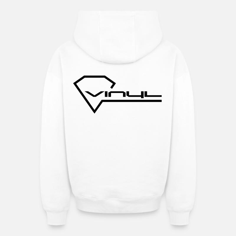Vinyle - Sweat à capuche unisexe zippé oversize épais SPREAD - blanc
