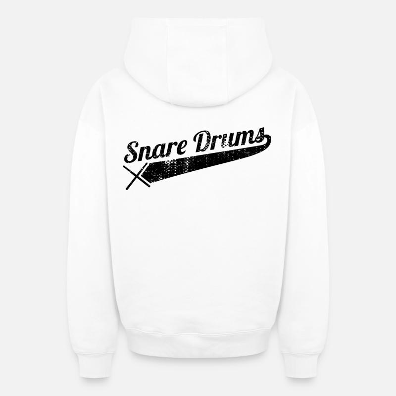 Tambour latéral - Sweat à capuche unisexe zippé oversize épais SPREAD - blanc