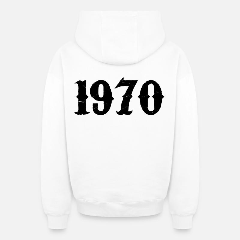 1970 - Sweat à capuche unisexe zippé oversize épais SPREAD - blanc