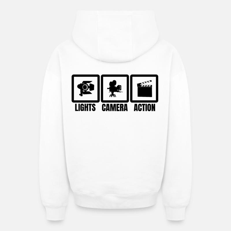 Directeur - Sweat à capuche unisexe zippé oversize épais SPREAD - blanc