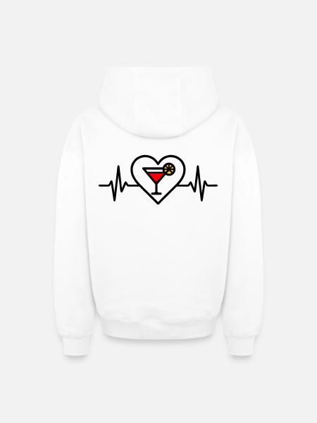 Cocktail Heart Aperitif Drink - Oversized Heavyweight Unisex Zip Hoodie - white
