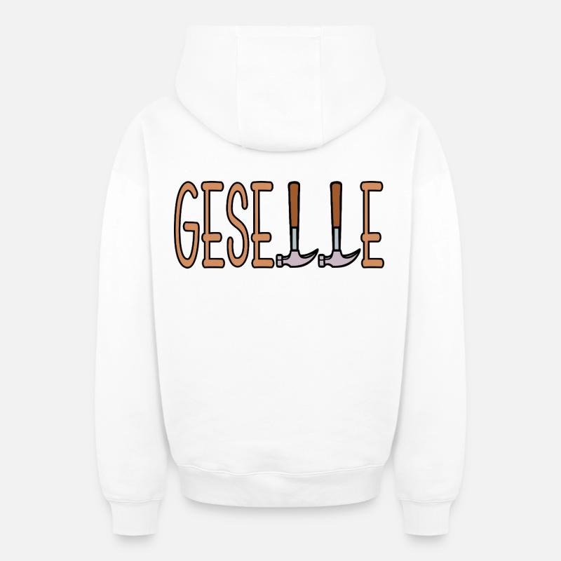 Artisan compagnon - Sweat à capuche unisexe zippé oversize épais SPREAD - blanc