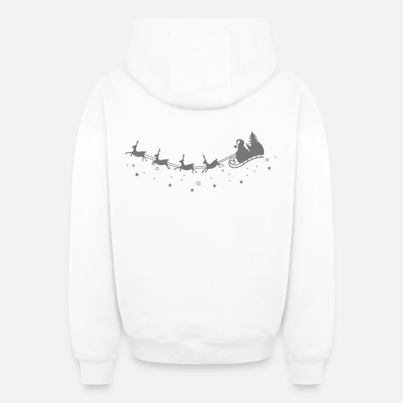 rudolf de rennes - Sweat à capuche unisexe zippé oversize épais SPREAD - blanc