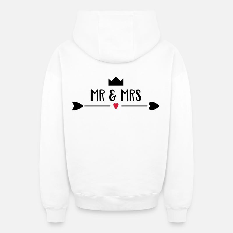 mariage - Sweat à capuche unisexe zippé oversize épais SPREAD - blanc
