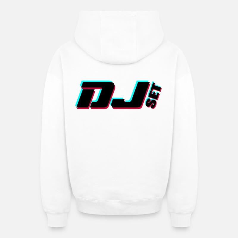 Dj - Sweat à capuche unisexe zippé oversize épais SPREAD - blanc