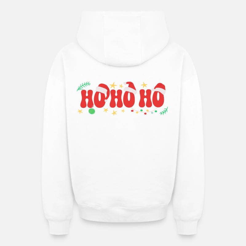 Hohoho - Chapeau de Père Noël - Sweat à capuche unisexe zippé oversize épais SPREAD - blanc