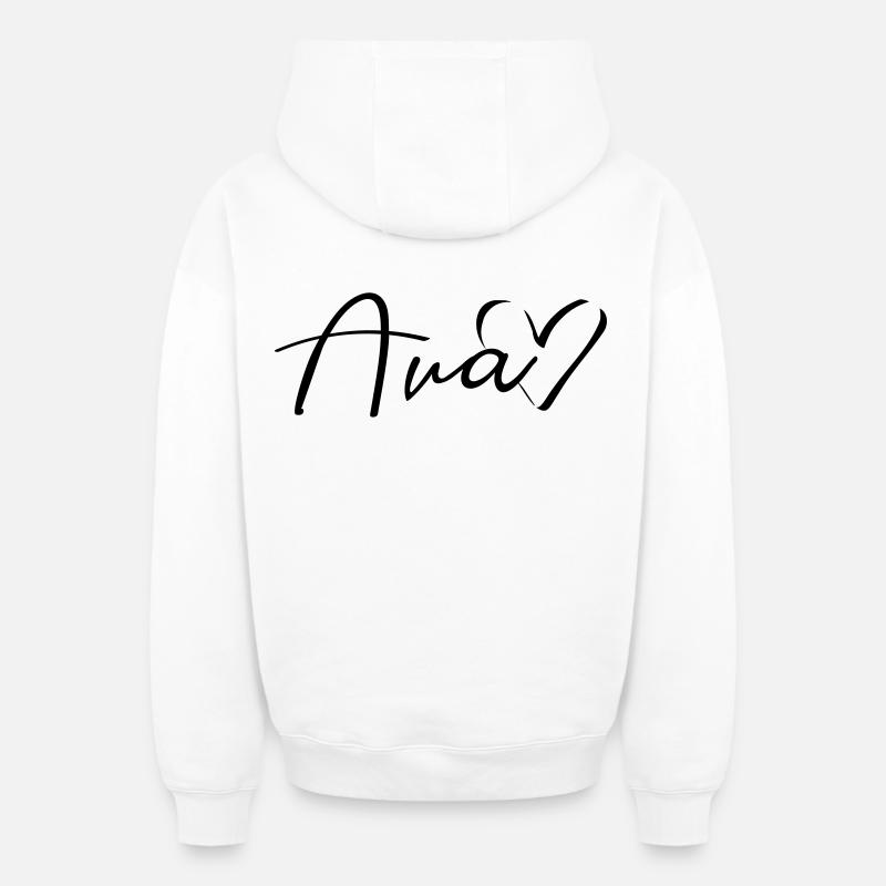 Nom d’Ava Nom - Sweat à capuche unisexe zippé oversize épais SPREAD - blanc