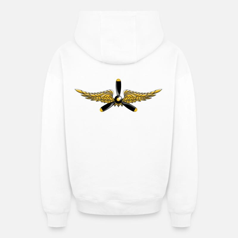 Wings - Sweat à capuche unisexe zippé oversize épais SPREAD - blanc
