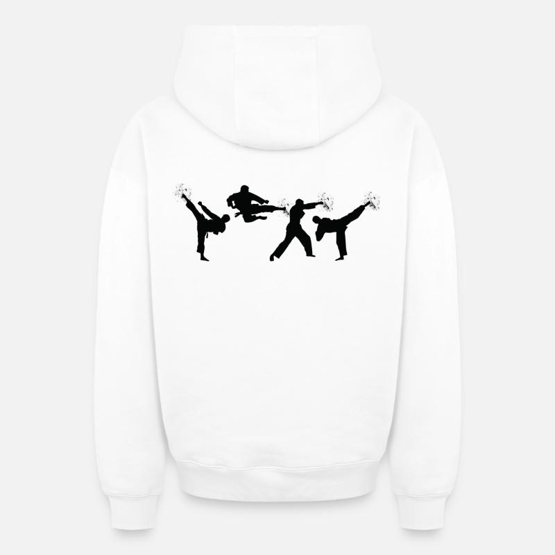 Karatéka - Sweat à capuche unisexe zippé oversize épais SPREAD - blanc