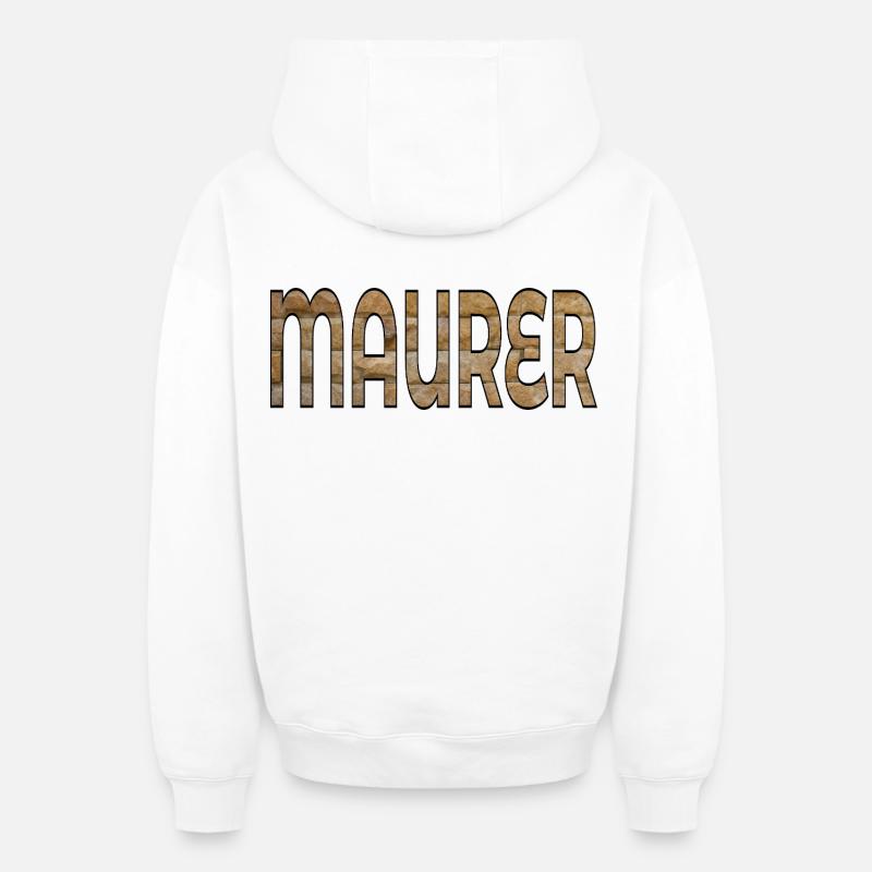 BRIQUES DE CONSTRUCTION DE MAÇONS - Sweat à capuche unisexe zippé oversize épais SPREAD - blanc