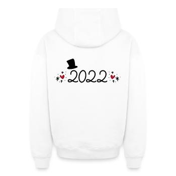 2022 - Oversized Heavyweight Unisex Zip Hoodie - white - Back - AI Model Male 178 light (178cm)